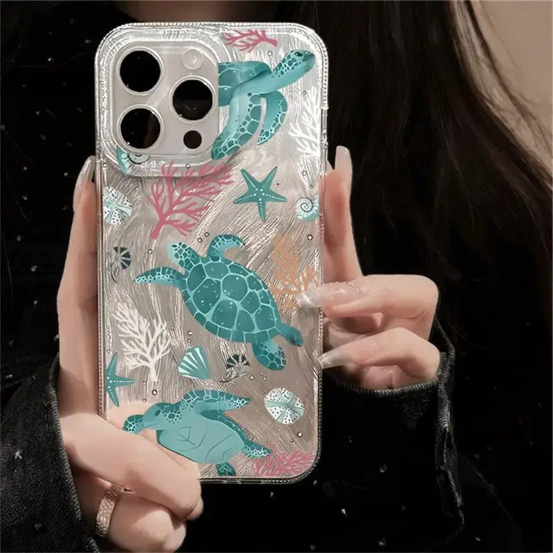 Funda Sea Turtle Conch para iPhone 13 17 16 15 14 13 11 Pro Max XR 7 8 Plus, funda protectora de pantalla a prueba de golpes - imagen 4