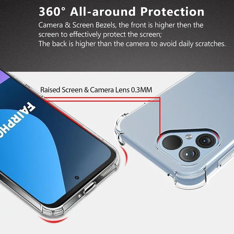 Funda de teléfono transparente de TPU para Fairphone 6 5 Fairphone5, funda protectora de cuatro esquinas a prueba de golpes, Fundas Capa - imagen 4