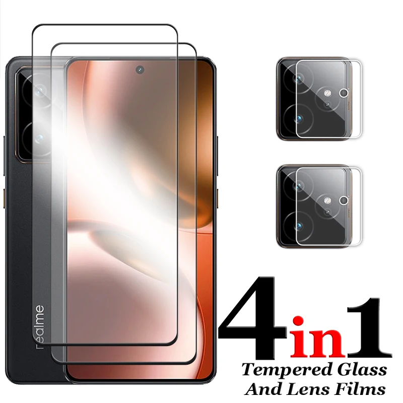 6 en 1 para Realme GT 7 vidrio para Realme GT 7 7T vidrio templado 2.5D Protector de pantalla de cubierta completa para Realme GT 7T GT7 película de lente - imagen 3