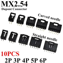 Conector Dupont 2,54 mm con cierre, pines rectos y acodados