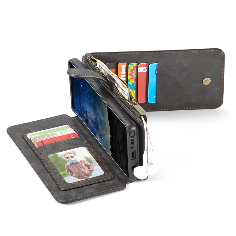 Funda Retro de cuero PU con cremallera para Samsung Galaxy Note 20, 10, S22, S21, tarjetero - imagen 3