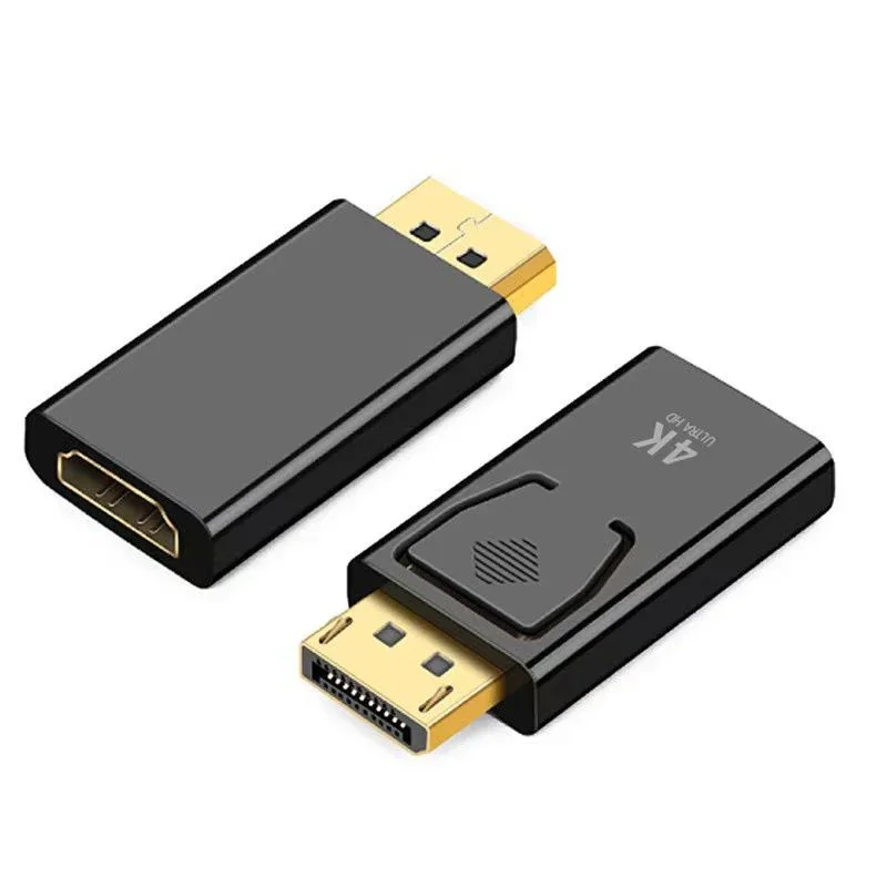 Adaptador 4K DP/Mini DP a HDMI compatible con puerto de pantalla chapado en oro macho DP a HD hembra Cable de TV HD para PC TV Lenovo Dell HP
