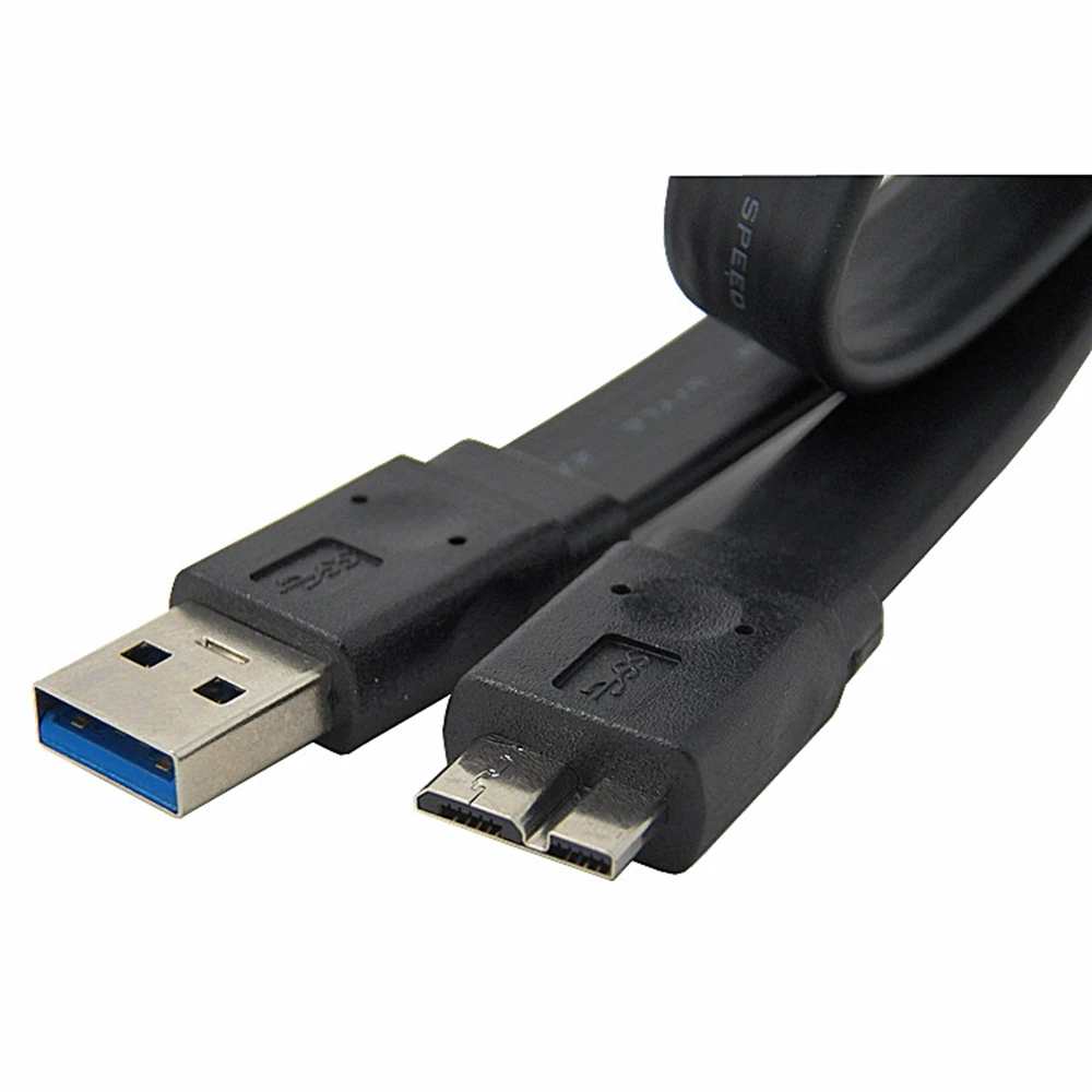 USB3.0 disco duro portátil note3 cable de datos USB-A par macho cable de extensión micro B 0,6 m 1m cable plano - imagen 4