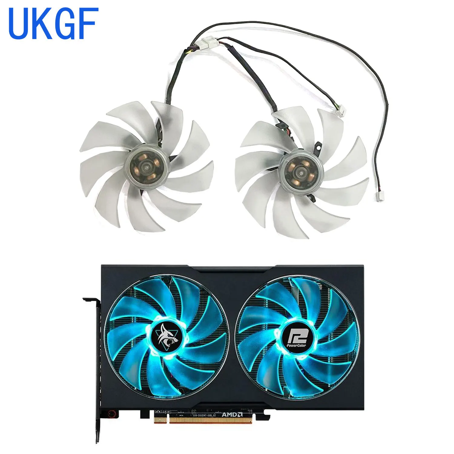 UKGF 98MM 4PIN FD10015H12D DC 12V 0.55A adecuado para PowerColor RX 6650 XT RX 6600XT RX6600 ventilador GPU LED azul