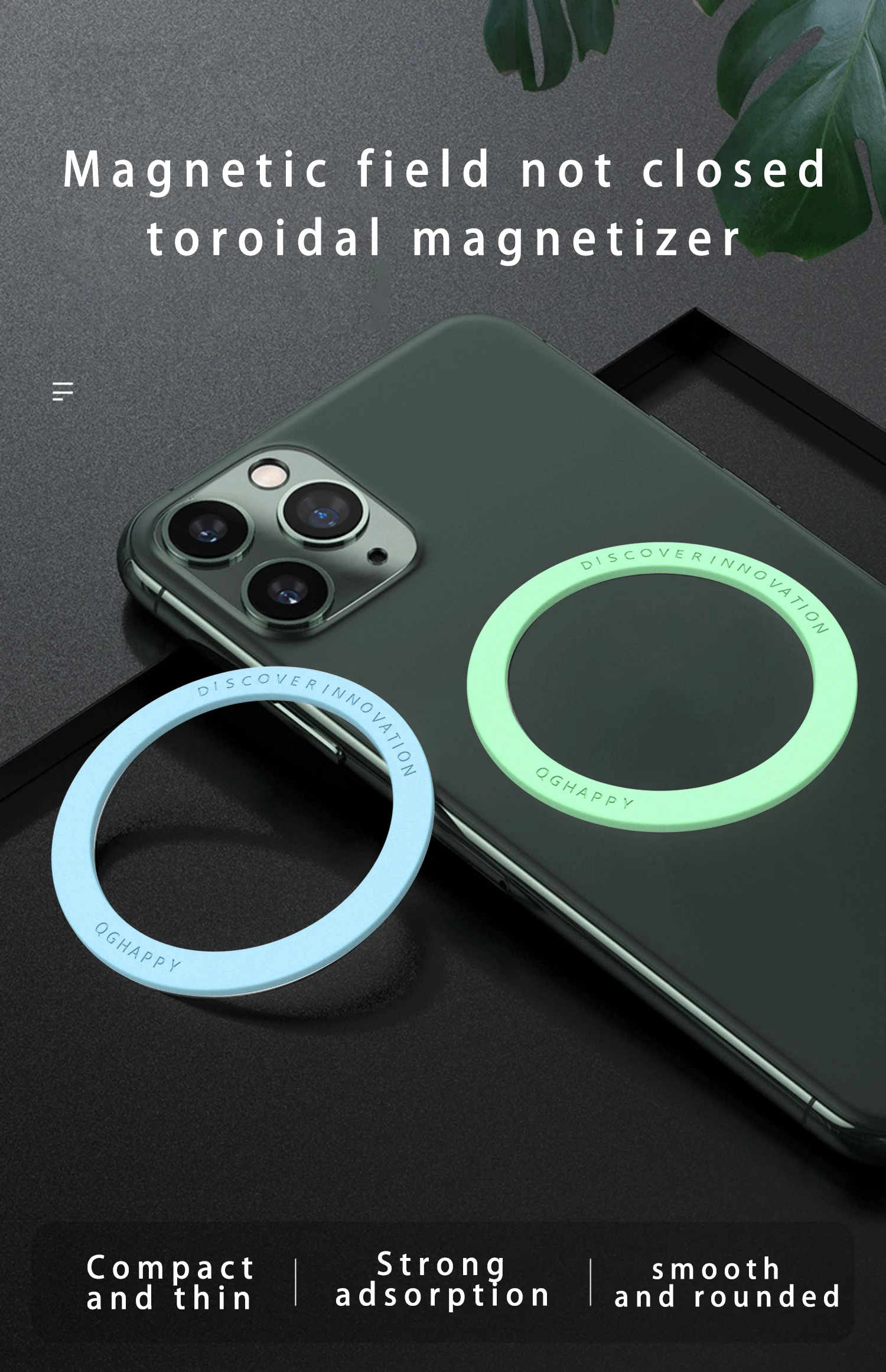 Anillo de Metal magnético autoadhesivo, pegatina de hoja de hierro para Apple IPhone 15 14 13 12 para anillos de carga inalámbricos magnéticos Magsafe - imagen 2