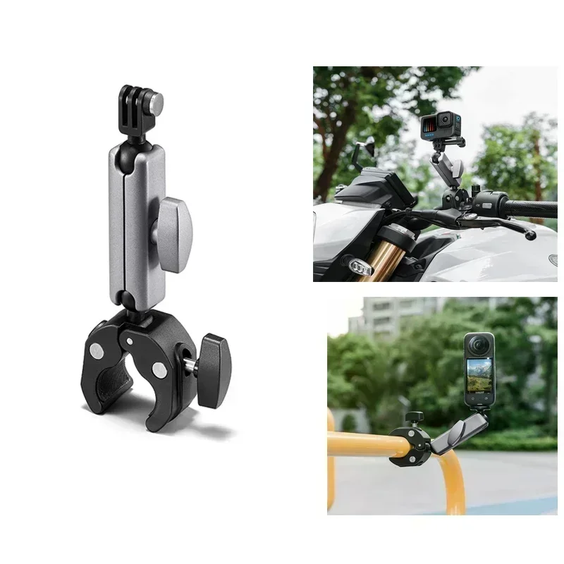 Adaptador de soporte para cámara de acción, mango para motocicleta y bicicleta, Clip de Metal estabilizador para cámara de acción Gopro /Insta360/DJI - imagen 3
