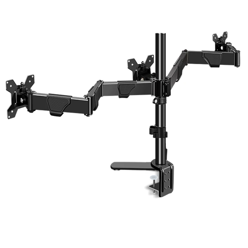 HILLPORT 17 ~ 32 pulgadas 24 "27" 30 "Monitor soporte de escritorio brazo de montaje 3 soporte de pantalla Base grande inclinable y giratorio con VESA XJT91 - imagen 5