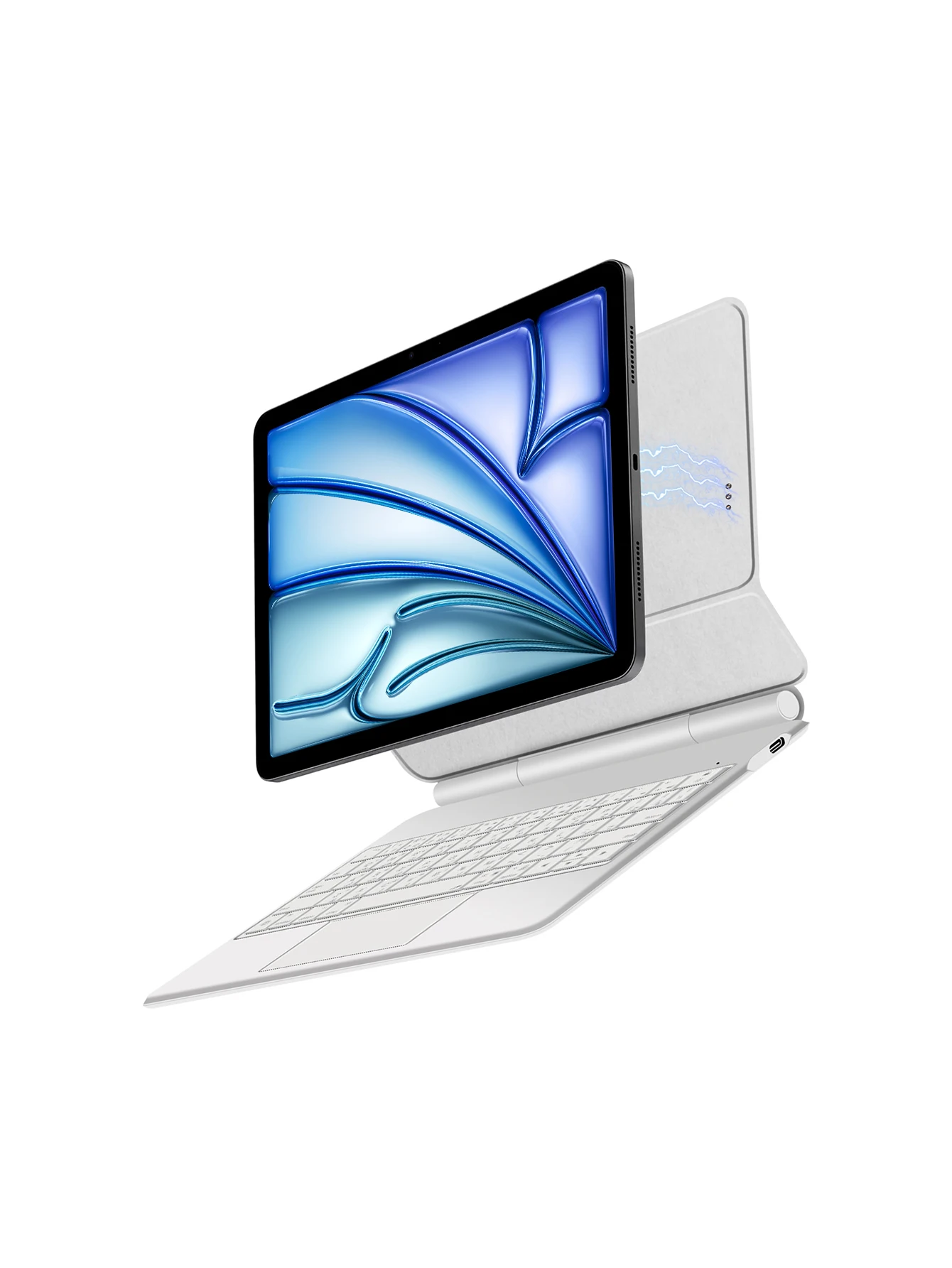 Funda con teclado mágico Pogo Pin para iPad Air 11/13 pulgadas 10,9 M3 M2 M4 Pro 12,9 6/5/4/3 لوات штاتlish ع - imagen 5