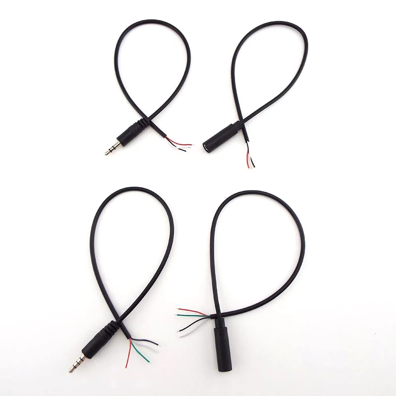 Línea de salida de Audio de 3 o 4 núcleos, Cable de extensión de Audio de 30CM, Aux, línea de un solo cabezal estéreo de 3,5mm, Cable macho y hembra, 1 ud./5 uds. - imagen 2