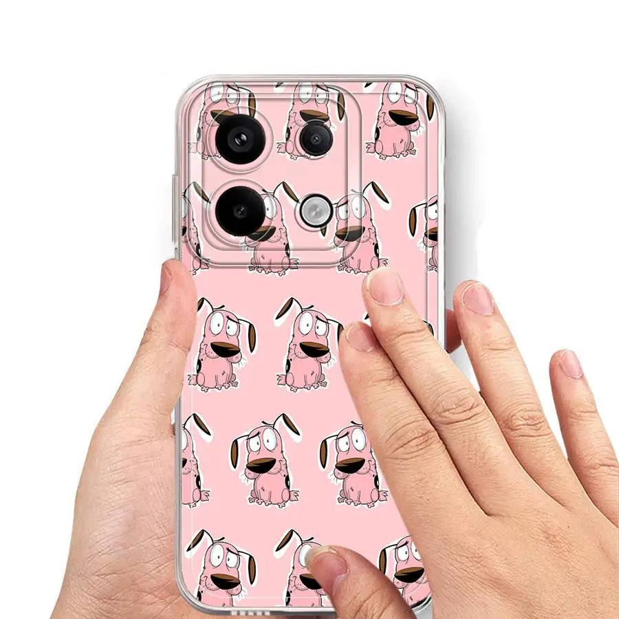 Funda de teléfono de perro de dibujos animados rosa para Xiaomi Redmi A3x 9A 10C 12C A1 A2 + A5 14C 13C 9C cubierta transparente - imagen 3