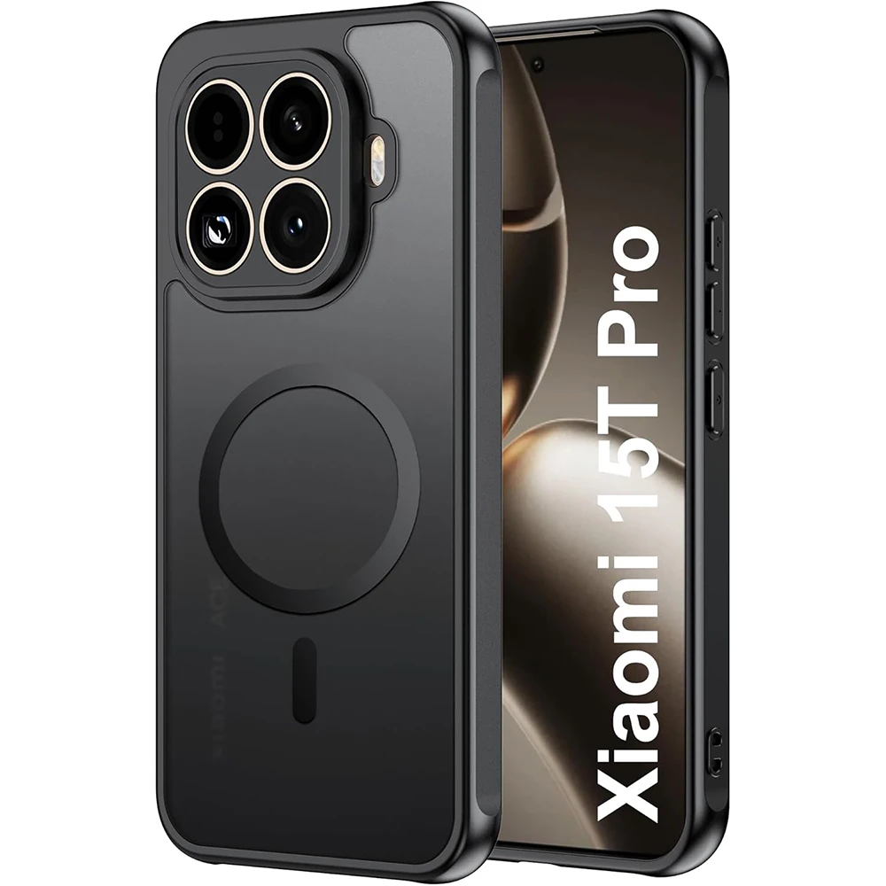 Funda translúcida para Magsafe, funda trasera de carga inalámbrica para teléfono Xiaomi 15T 15TPro Pro