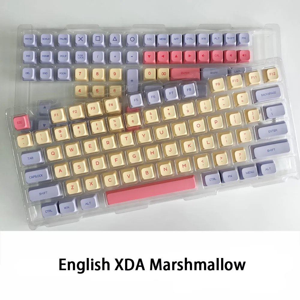 Teclas rusas japonesas coreanas de malvavisco, 132 teclas, perfil XDA, teclas PBT para teclado mecánico Cherry MX Switch personalizado - imagen 3