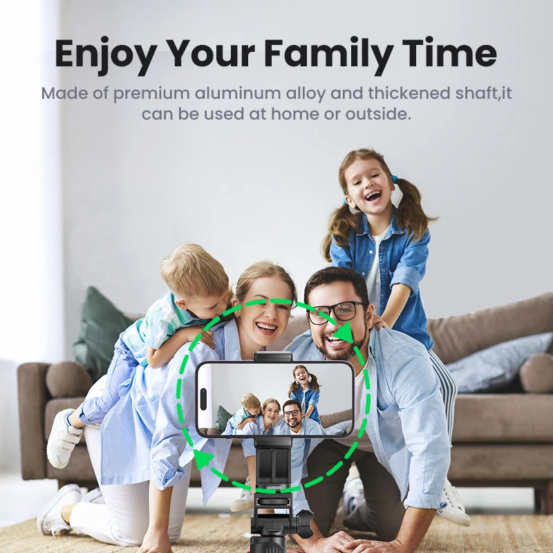 UGREEN-trípode de aluminio plegable para teléfono, soporte Universal de viaje para Gopro, iPhone, Samsung, Xiaomi y Huawei - imagen 4