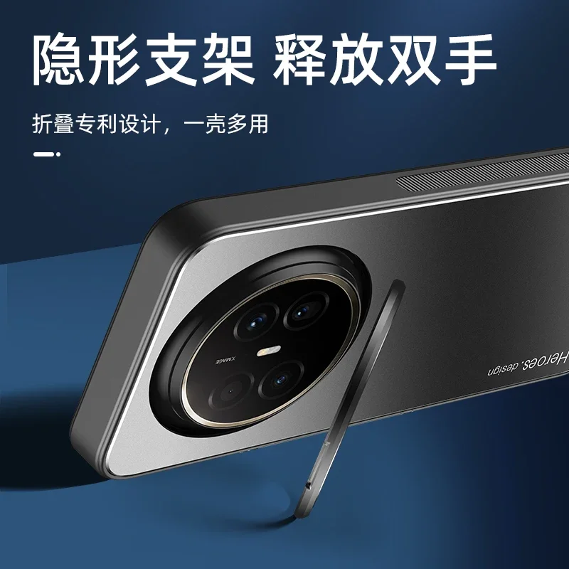 Funda con soporte Invisible para Huawei Mate 70 Air, TPU a prueba de golpes + soporte de cámara con lente de Metal, cubierta protectora mate para Mate70 Air - imagen 3