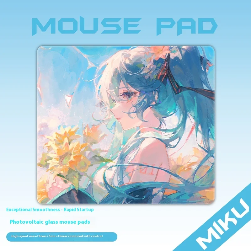 Alfombrilla de ratón de cristal fotovoltaico de Anime, personalizada, 400x450mm, refuerzo de gran tamaño, alfombrilla de ratón suave y estable para juegos FPS - imagen 2