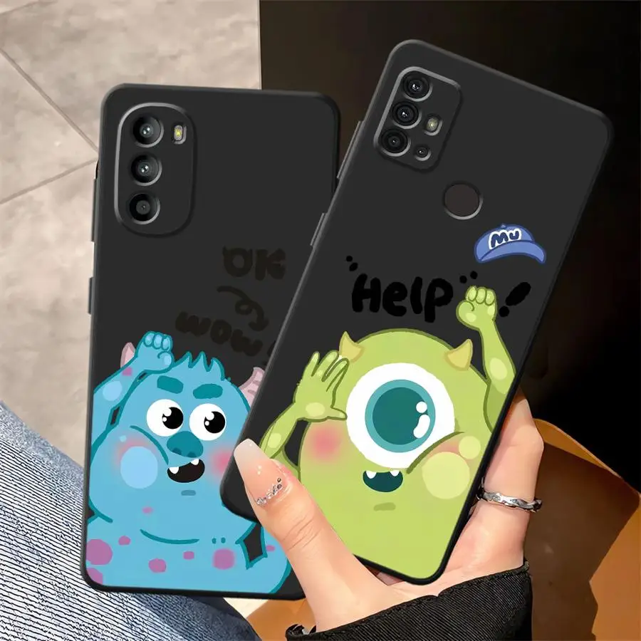 Funda de teléfono suave negra de dibujos animados de Disney Monsters Inc para Motorola Mot G51 G73 G22 Edge40 G60s Edge 20 Pro 30 Lite G50 G71 G32