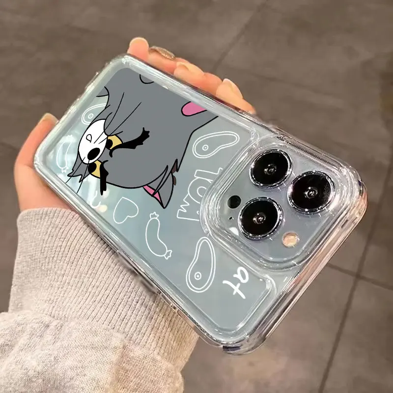 Nueva funda de teléfono bonita Tom y Jerry Angry para iPhone 16 15 14 13 12 11ProMax XS Max XR 7 8 15 Plus, funda trasera bonita de silicona con queso - imagen 5