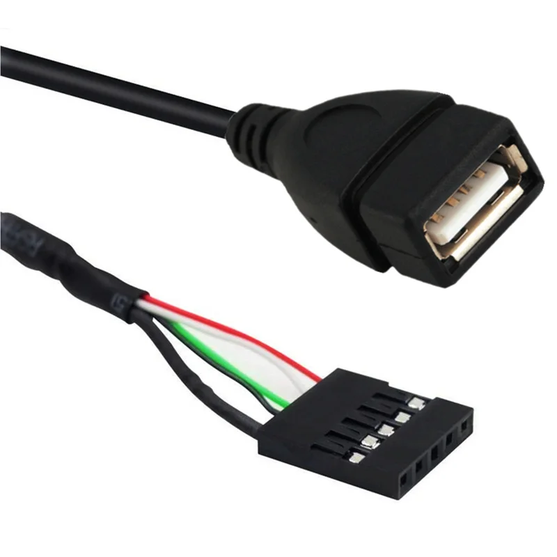 USB2.0 A hembra a 1x 5 pines hembra 2,54 USB Header PCB Cable de placa base 15CM 50CM - imagen 5