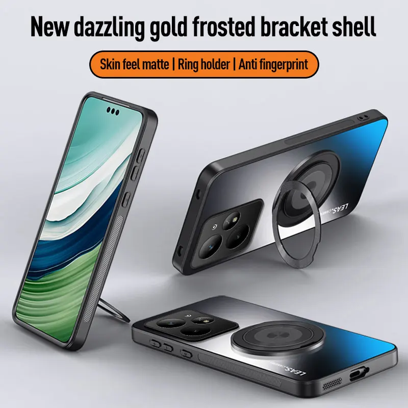 Funda con soporte magnético para Realme Neo7 Turbo, nueva sensación de piel mate, protección de lente AG, cubierta dura trasera para teléfono Realme Neo7 Turbo - imagen 2