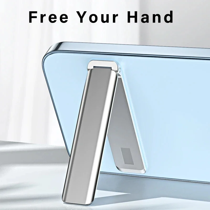 Soporte Universal de Metal magnético fuerte para teléfono móvil, soporte plegable ajustable ultrafino para teléfono, soporte de escritorio, 1-2 uds.