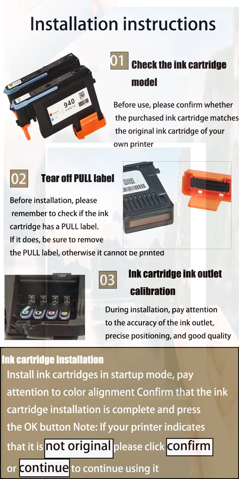 Einkshop 2 uds C4900A C4901A para cabezal de impresión HP 940 HP940 para impresora HP Officejet Pro 8000 8500 8500A Cabeça BK/Y C/M - imagen 5