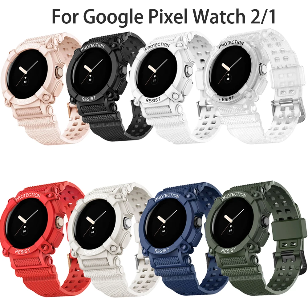 Funda anticaída + Correa para Google Pixel Watch 2, pulsera con Protector de pantalla, Correa para Google Pixel Watch