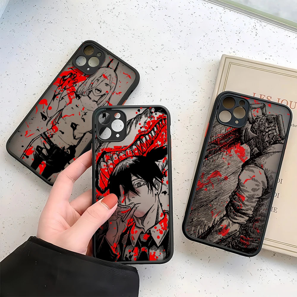 Motosierra hombre Anime Makimas funda de teléfono para Samsung S24 S23 S22 S21 S20 S10 FE Note20 Note10 Plus Ultra Lite 5G cubierta transparente