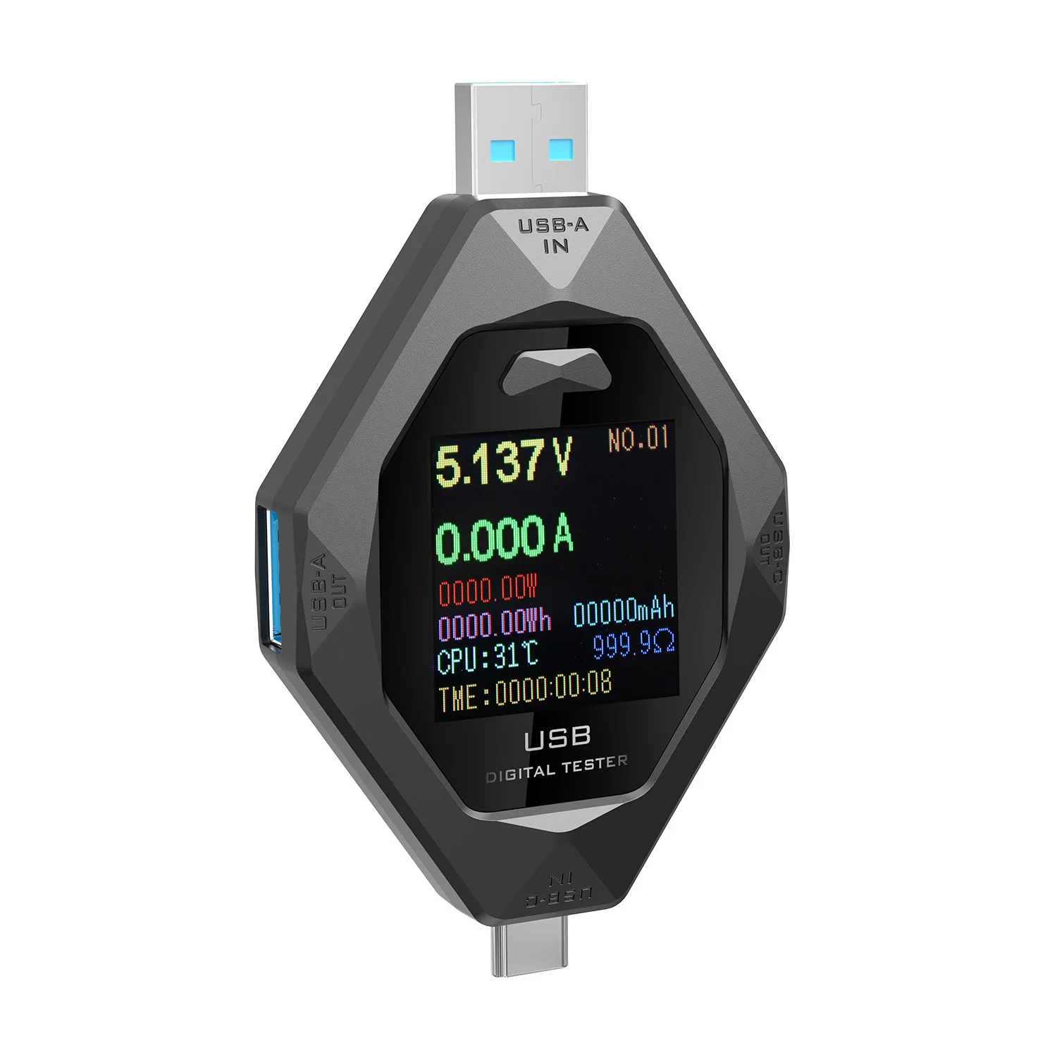 Probador de corriente de voltaje USB DC 3 6V a 32V 0 1A a 8A analizador de detección de energía herramienta de prueba multifunción medidor de Monitor