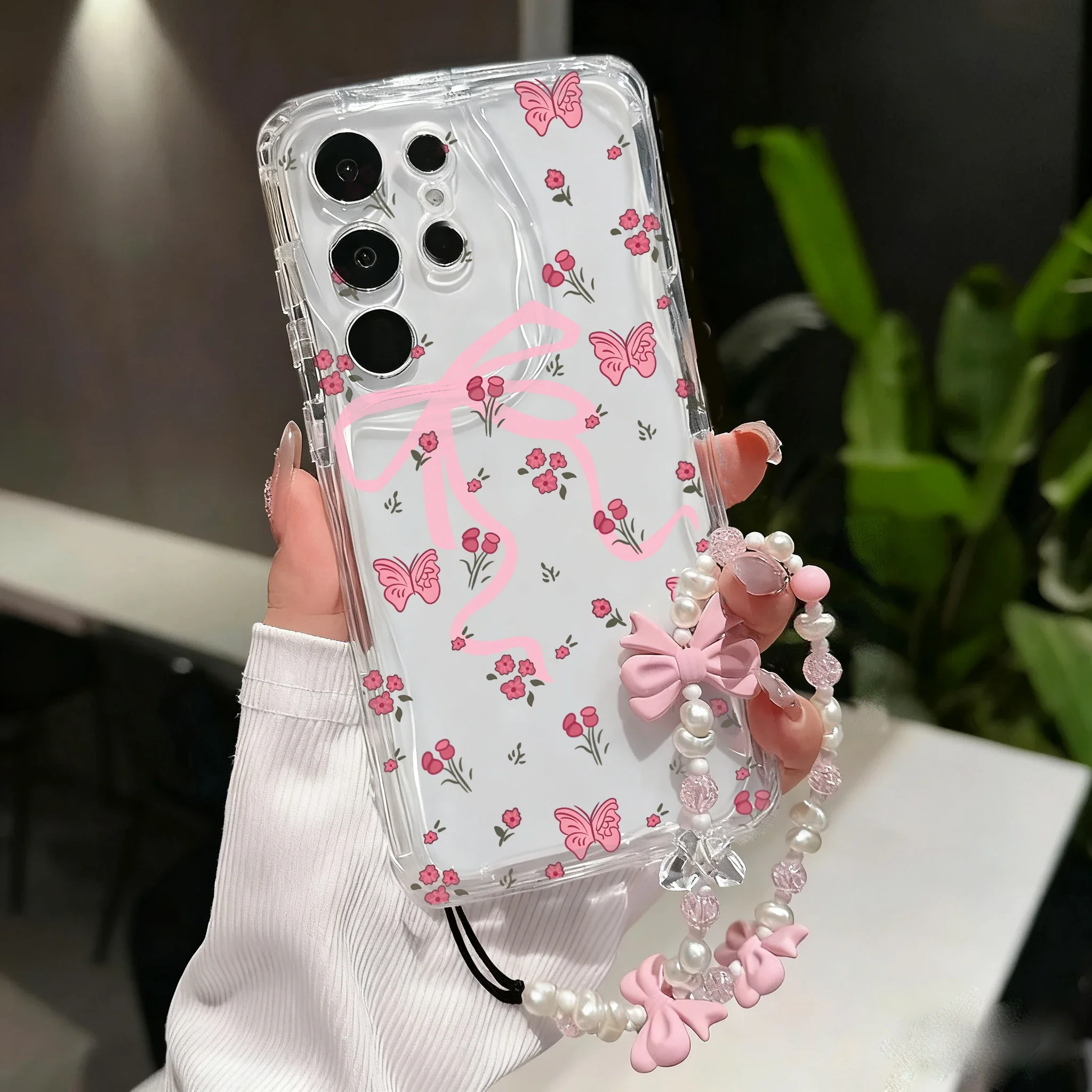 Cute Heart Bowknot Chain Lanyard 3D Wave Case For Xiaomi Redmi 15 5G Note 14 13 12 Pro 11 Plus Redmi 15C 4G A5 14C 13C Cover - imagen 4
