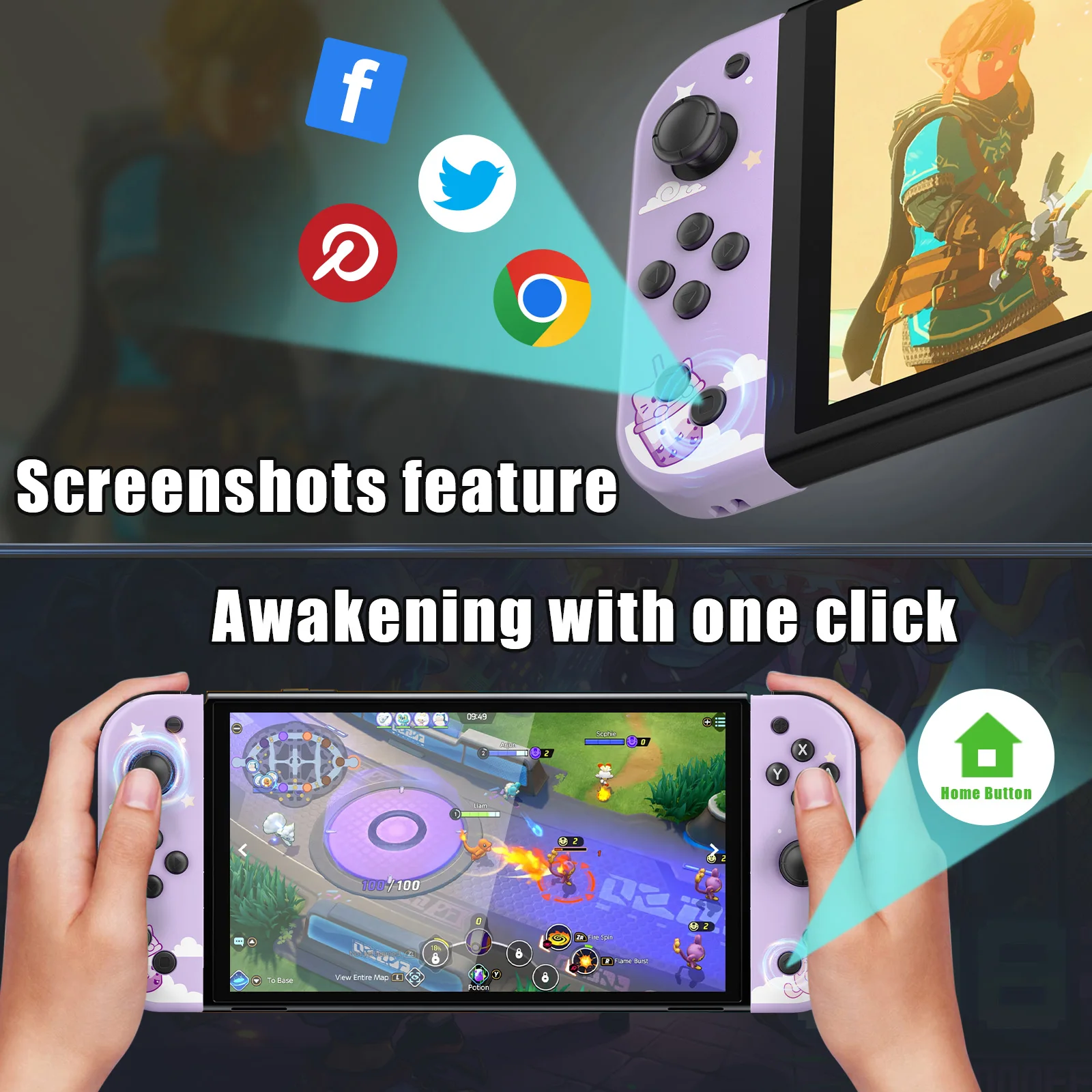 Mini Joypad para Nintendo Switch/Ios/Android/Pc Gamepad para mando a distancia con función de despertador Control de movimiento/doble vibración - imagen 3