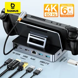 Baseus Dock USB-C Steam Deck Switch – HDMI 4K 60Hz, PD 100W y RJ45