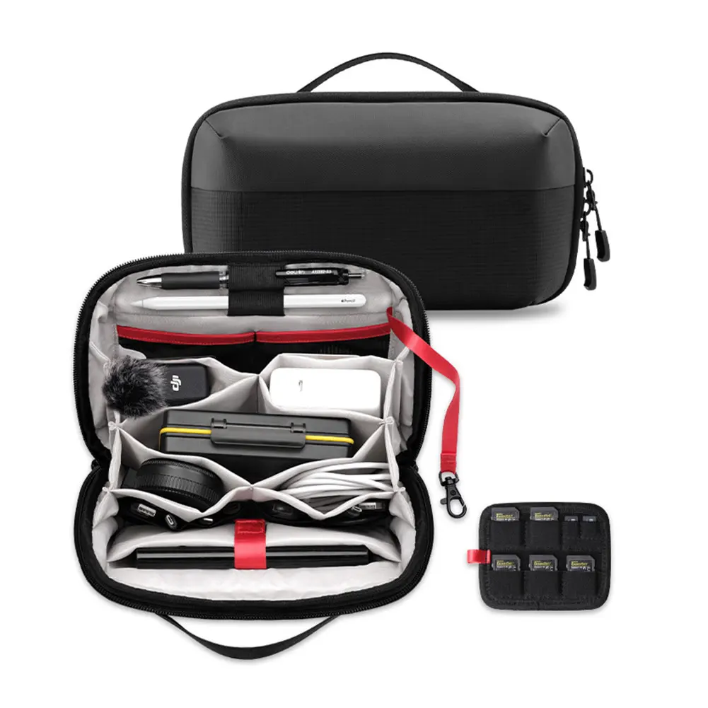 Organizador de cables con múltiples compartimentos, organizador de cables de viaje impermeable, bolsa de almacenamiento de cables para cables de cargador, unidad USB - imagen 5