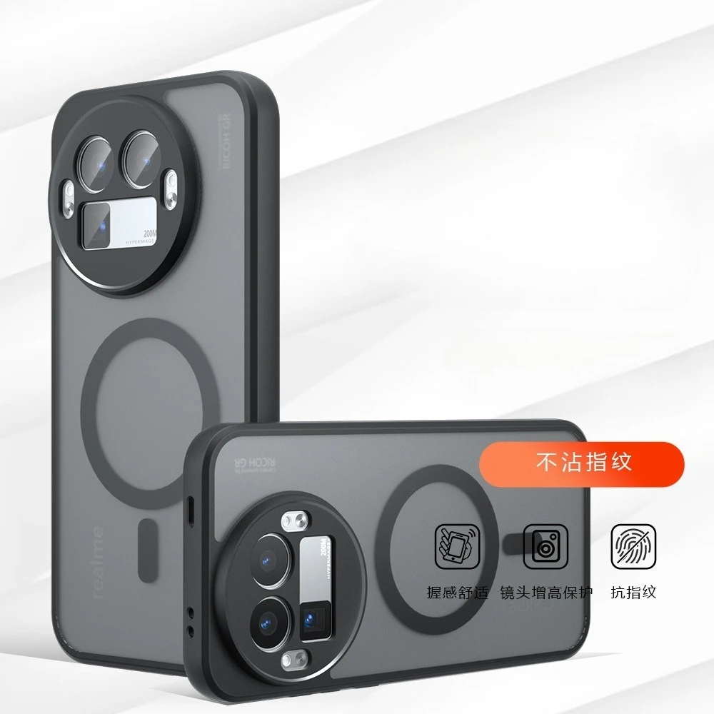 Para Magsafe funda magnética para Realme GT8 Pro carga inalámbrica a prueba de golpes mate PC + TPU cubierta trasera dura para Realme GT 8 Pro