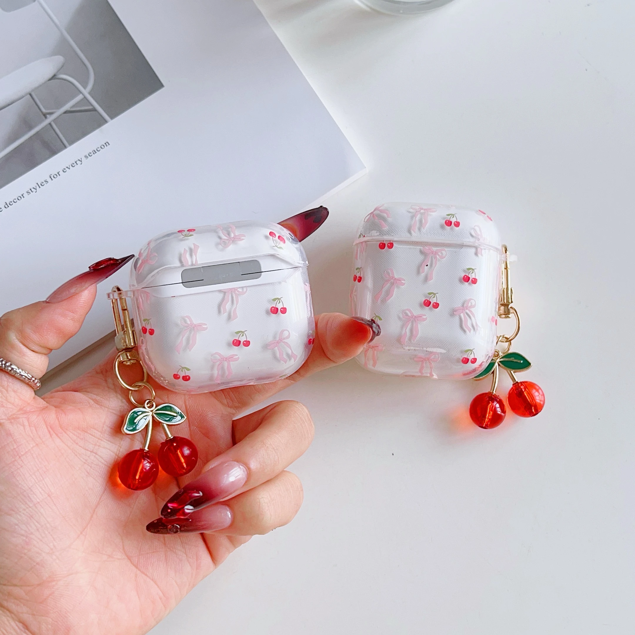 Cherry adecuado para AirPods 4 funda protectora AirPods PRO2th para Apple funda para auriculares inalámbricos Bluetooth funda para auriculares - imagen 3
