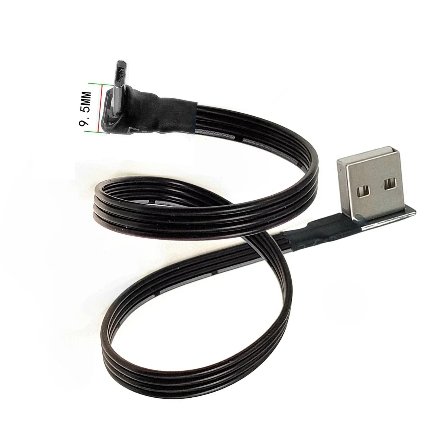 Super Flexible plano arriba abajo ángulo izquierdo derecho 90 grados USB ultracorto Micro USB macho a ultracorto Cable de datos USB 5CM-3M - imagen 2