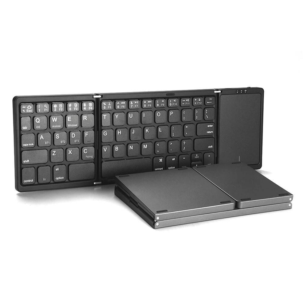 Teclado plegable inalámbrico Compatible con Bluetooth, teclado táctil de 64 Teclas tipo C para ordenador portátil, Windows, Android, tableta y teléfono - imagen 2
