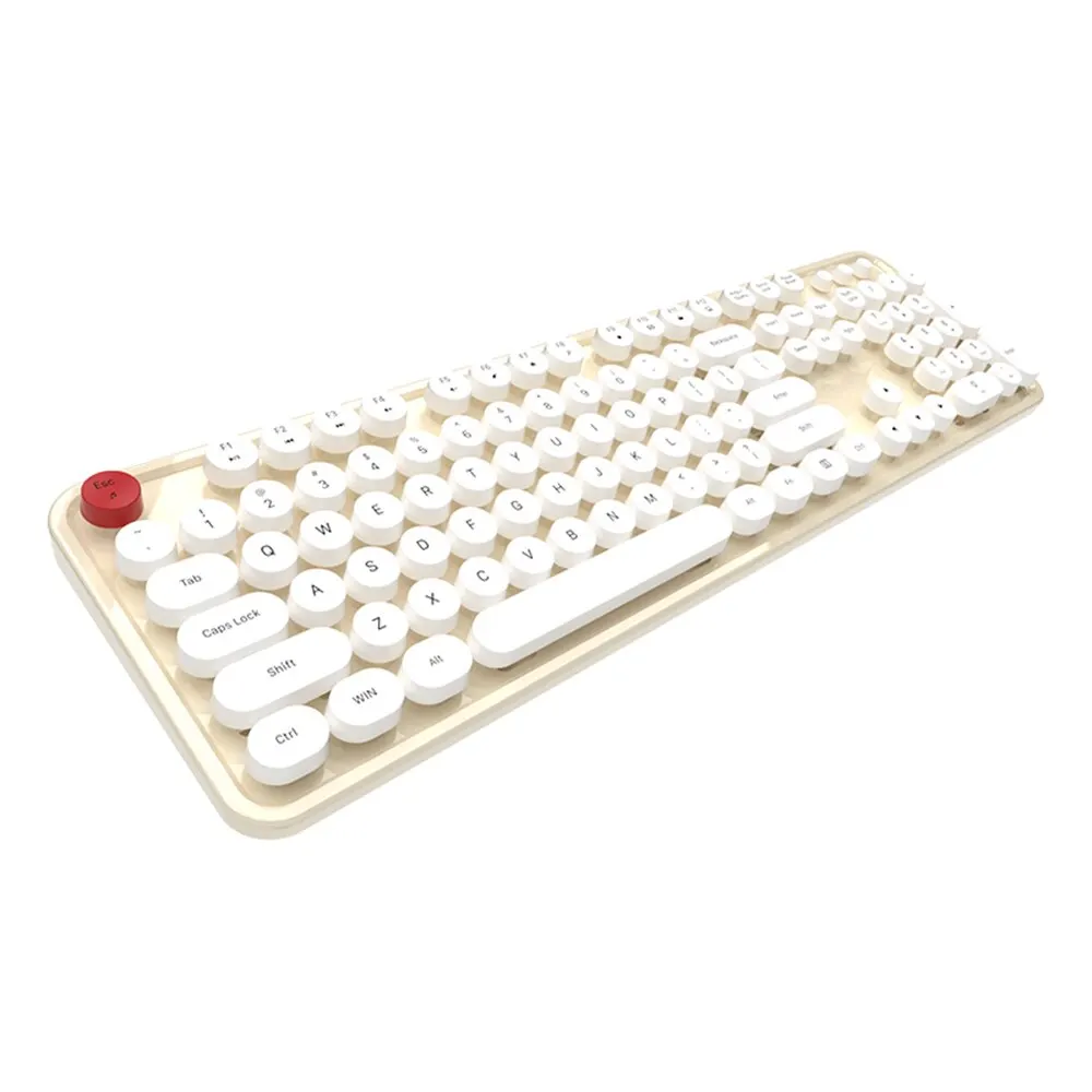 MOFII-teclado de ordenador con cable, accesorio de estilo Retro con teclas redondas, 104 teclas, silencioso, iluminado, para ordenador portátil Windows - imagen 2
