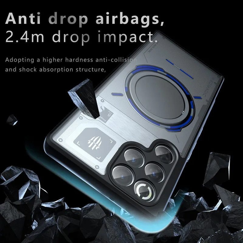 Para ZTE Nubia Red Magic11 Pro, 11 Pro Plus funda ELVEV Anti-caída Airbag TPU PC dura mate sensación de piel cubierta de teléfono - imagen 2