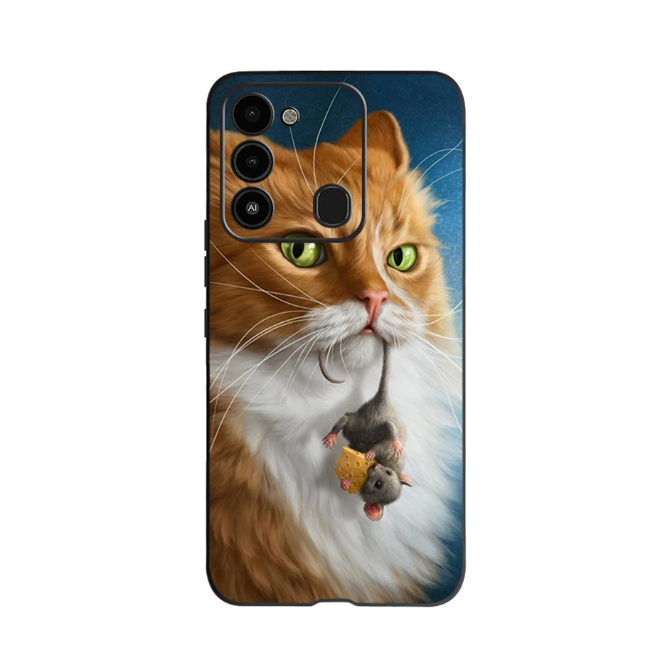 Funda protectora de silicona suave para Tecno Spark GO 2022, carcasa bonita de gato y mariposa para teléfono, Carcasa protectora para Tecno Spark 8C SparkGo 2022 - imagen 4
