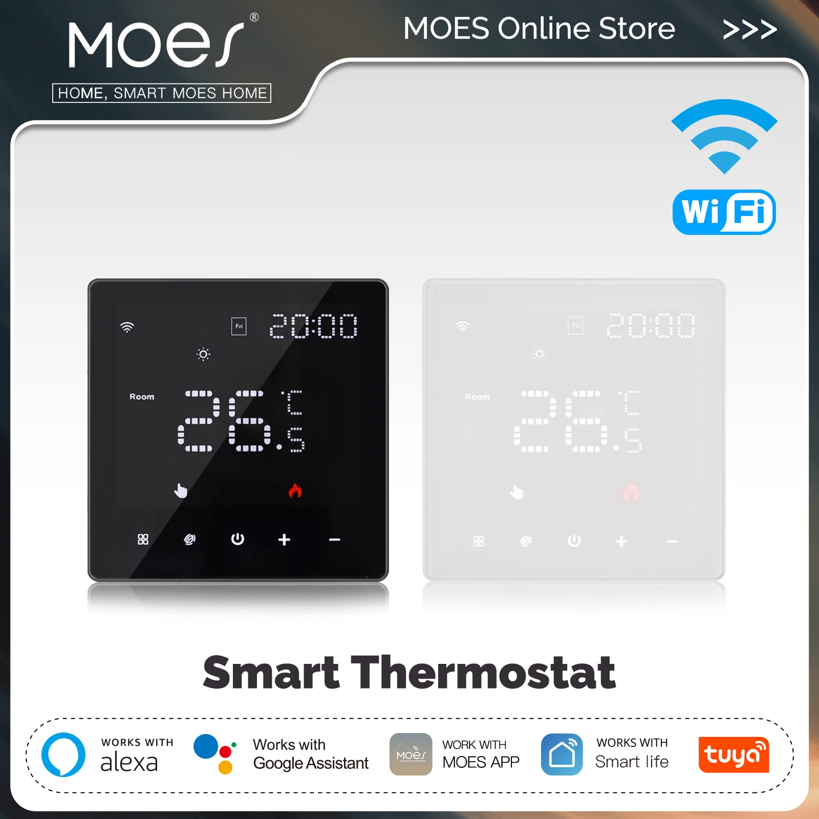 MOES Tuya WiFi termostato inteligente controlador de temperatura programable caldera de agua calefacción eléctrica funciona con Alexa Google Home
