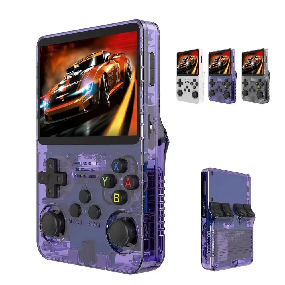 Consola de videojuegos portátil R36S, reproductor de pantalla IPS de 3,5 pulgadas, reproductor de vídeo portátil de bolsillo para niños, 64GB, más de 10000 juegos, sistema Arkos