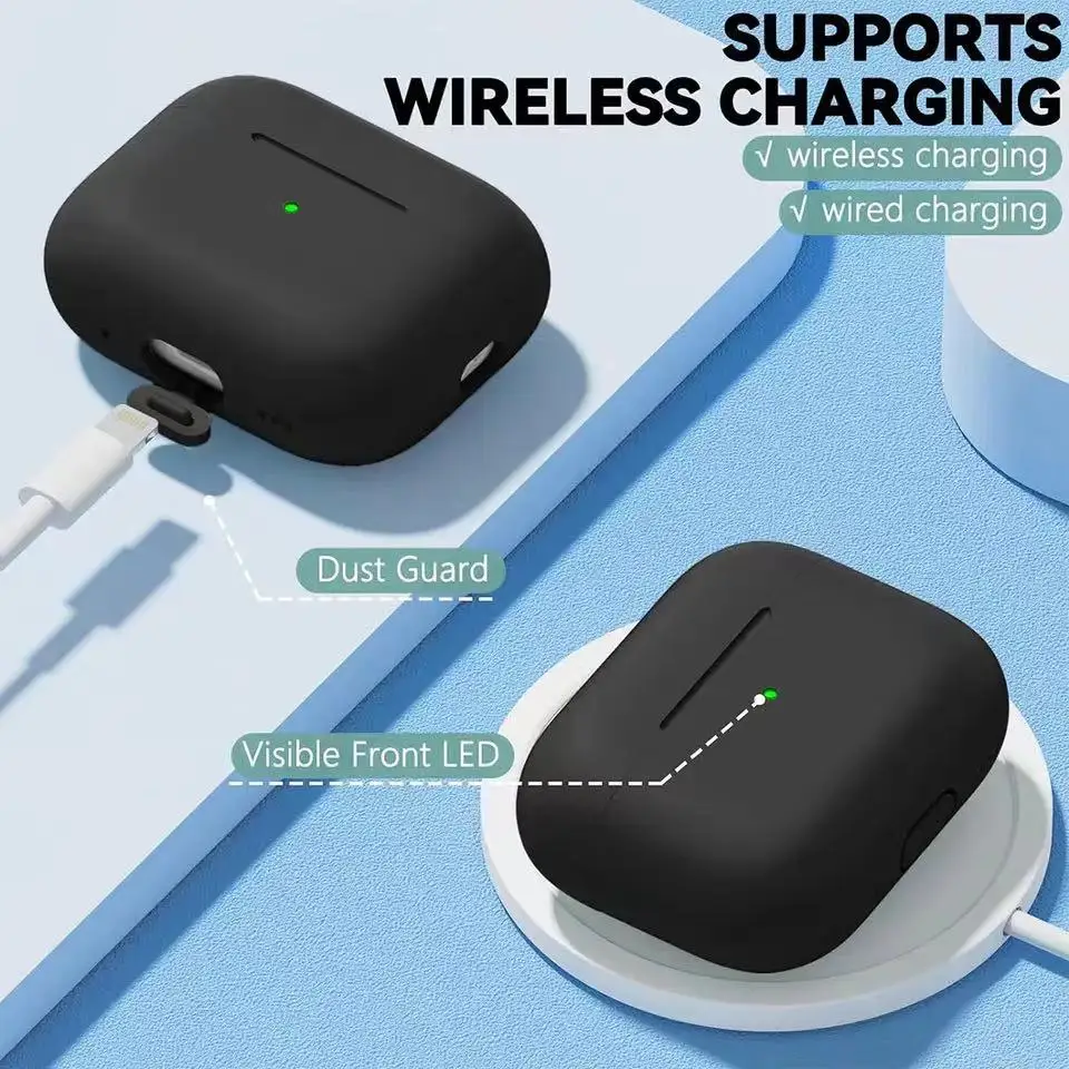 Funda AirPods Pro con Kit de limpieza, funda protectora de silicona suave para Apple AirPod Pro de 2.a/1a generación para mujeres y hombres - imagen 2