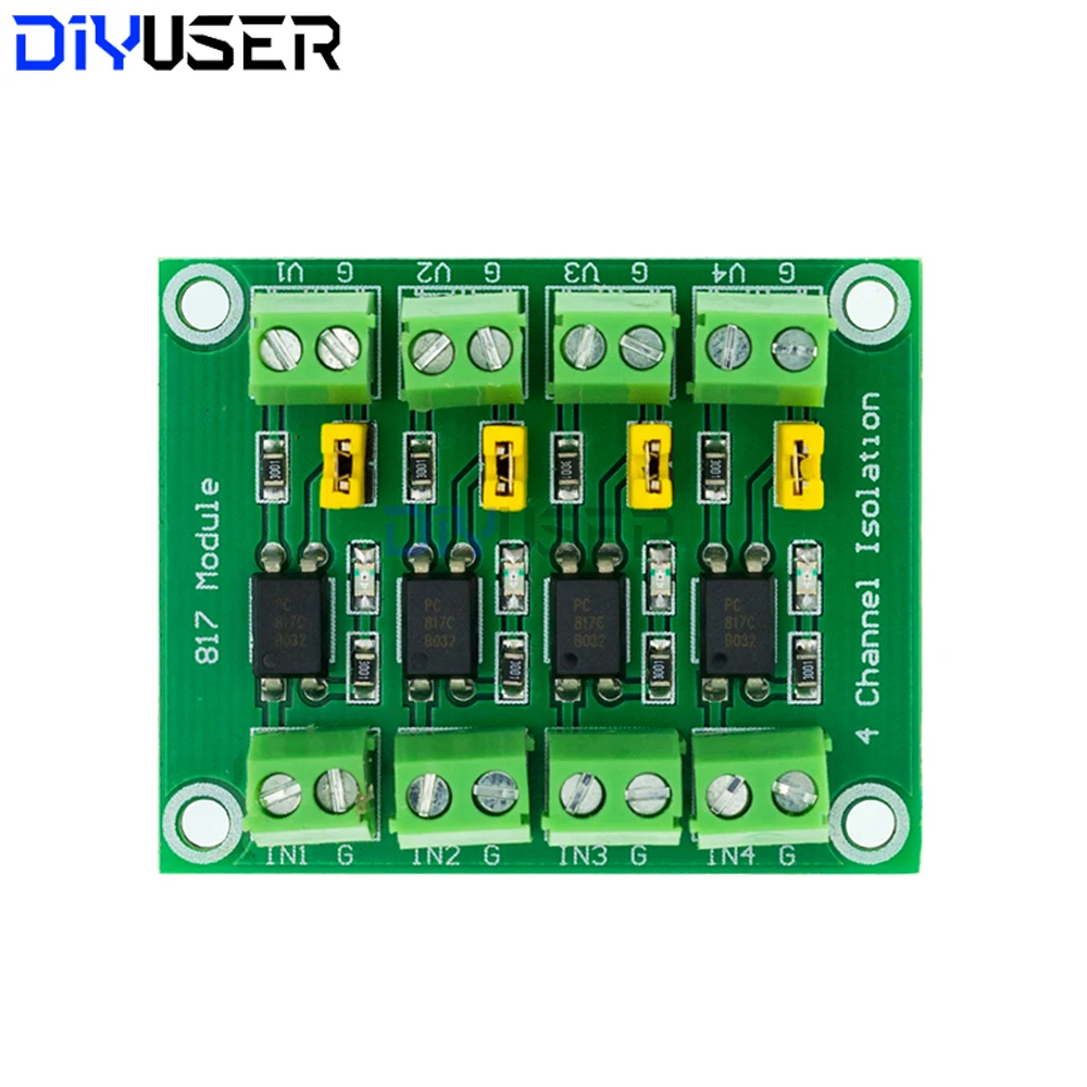 PC817 2 4 canales optoacoplador placa de aislamiento adaptador convertidor de voltaje 3,3 V a 5V3.6-30V controlador fotoeléctrico aislado - imagen 4
