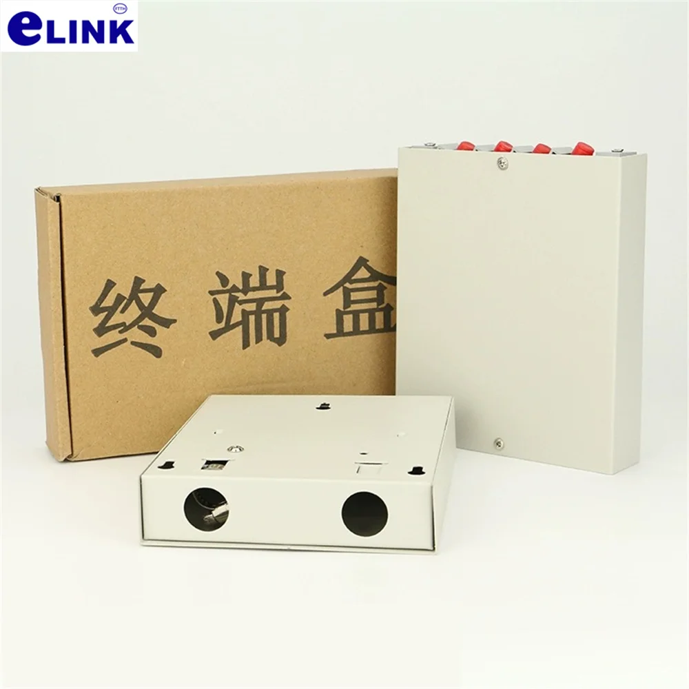 Caja de terminales de fibra óptica de 4 núcleos mini LC SC FC ST caja de fusión monomodo engrosada caja vacía totalmente instalada FTTHELINK 2 uds - imagen 4