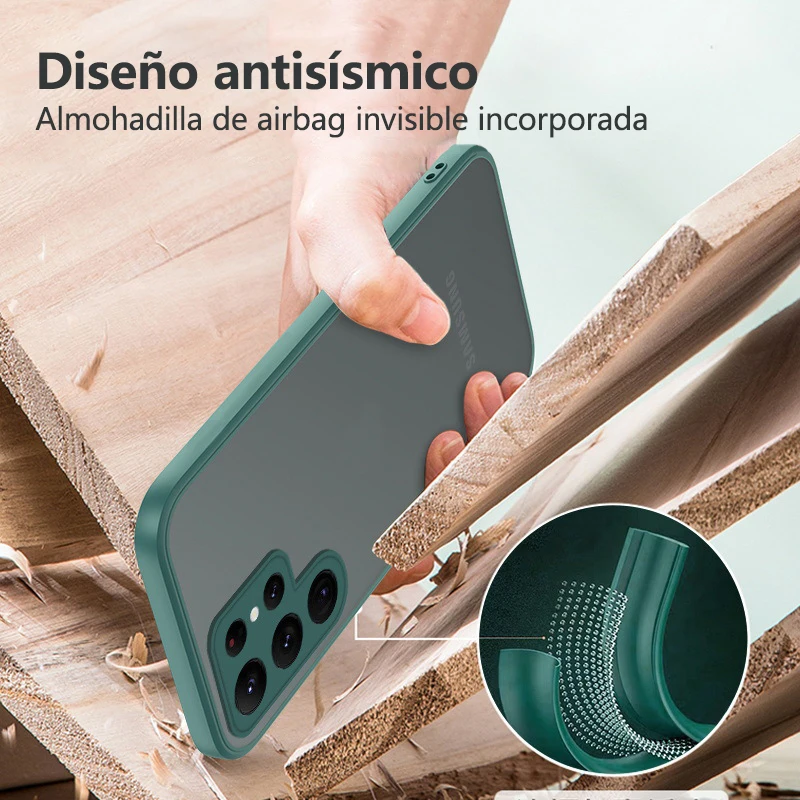 Funda de teléfono mate para Samsung Galaxy S24 S23 S22 S21 Ultra Plus A54 A34 5G Protector de lente de cámara cubierta completa suave accesorio - imagen 5