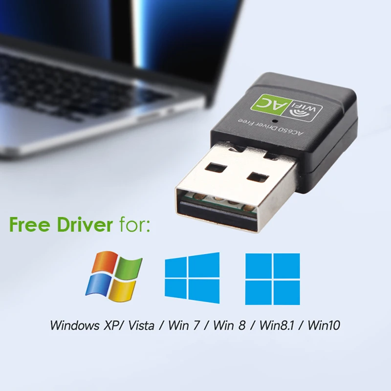 Adaptador de tarjeta de red inalámbrica USB de doble banda AC600M 2,4/5,8 GHz RTL8811CU 600Mbps Wi-Fi Dongle controlador gratuito para escritorios Win7/8/10 - imagen 2