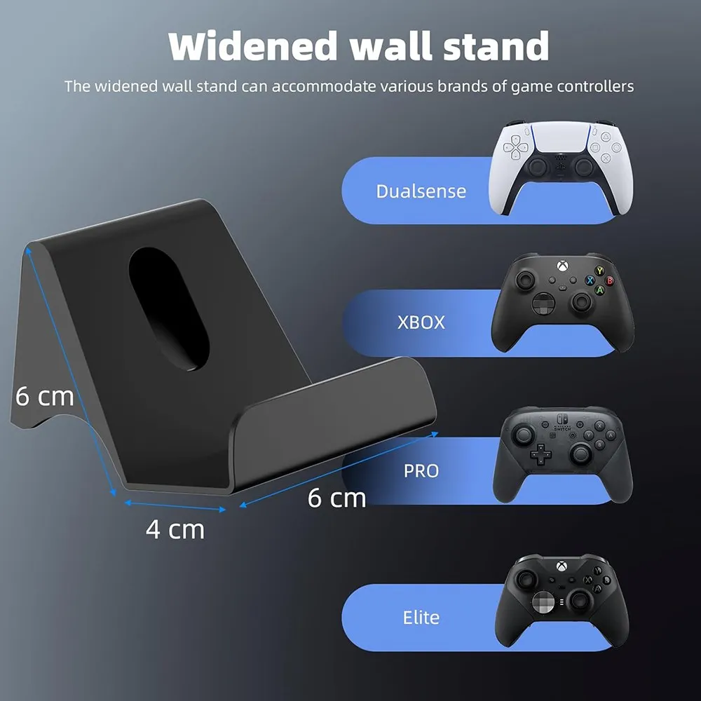 Juego de montaje en pared soporte para PS5/consola delgada con controlador gancho de almacenamiento de acero soporte para accesorios PS5 - imagen 4