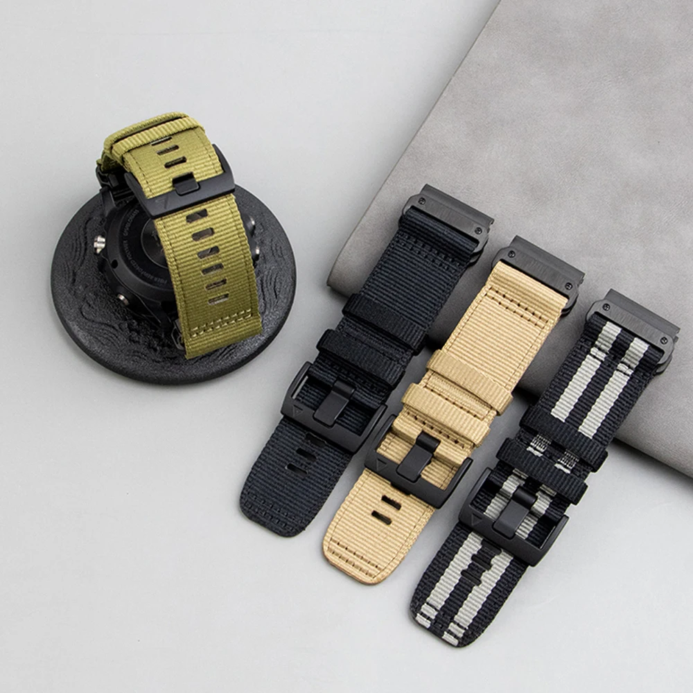 Correa de lona Quickfit de 26mm y 22mm para Garmin Fenix 8 47mm 51mm 7 7X 6 6X Pro 5 5X para pulsera Epix Gen 2 965 955 - imagen 5