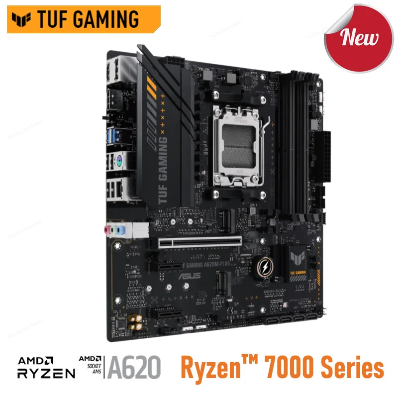 ASUS-placa base para juegos, procesador AMD Ryzen 5 7600X, Kit de CPU, M.2, 128GB, PCIe, AMD A620, TUF, GAMING A620M-PLUS, nuevo, 4,0 - imagen 3