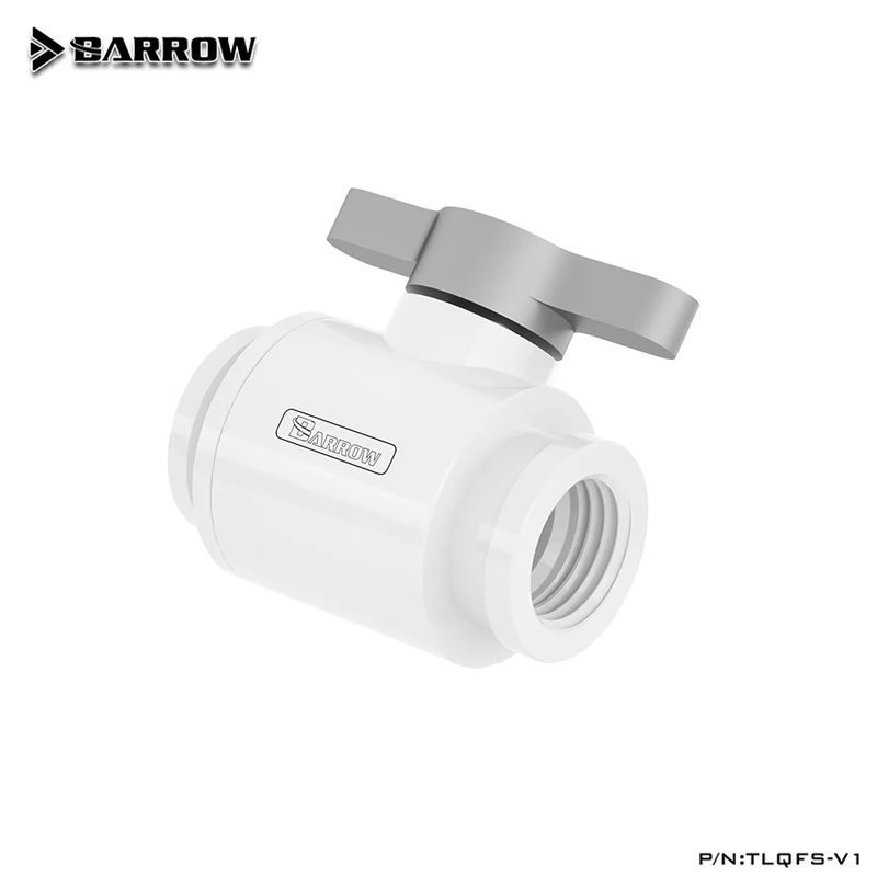 Válvula de Bola Mini Water Stop Barrow, Conexión F-F Doble Rosca + Mango de Aluminio, Negro/Plateado/Blanco TLQFS-V1 - imagen 3